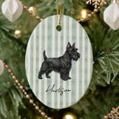 Handgezeichnetes Portrait Sketch Scottish Terrier Keramik Ornament