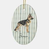 Handgezeichnetes Portrait Wasserfarbe Deutscher Sc Keramik Ornament (Links)