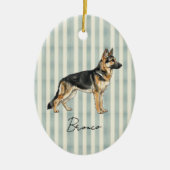 Handgezeichnetes Portrait Wasserfarbe Deutscher Sc Keramik Ornament (Vorne)