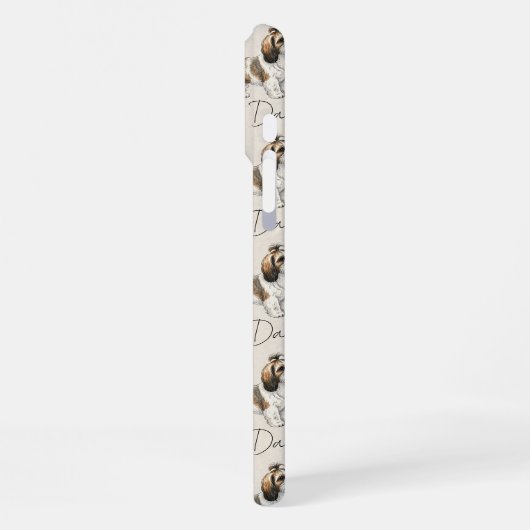 Handgezeichnetes Portrait Wasserfarbe Shih Tzu iPhone Hülle (Linke Seite)