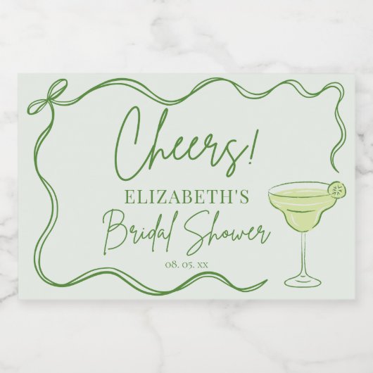 Handgezeichnetes Retro-Brautparty Schaumweinetikett (Einzelnes Label)