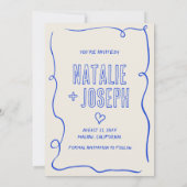 Handgezeichnetes Retro Fett Vergnügen Hochzeit Save The Date (Rückseite)