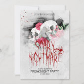 Handgezeichnetes Retro-Halloween-Party Einladung (Vorderseite)