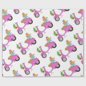 Handgezeichnetes Retro-Roller-Wrapping Paper Geschenkpapier (Flach)