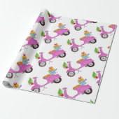 Handgezeichnetes Retro-Roller-Wrapping Paper Geschenkpapier (Ungerollt)
