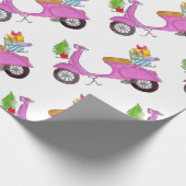 Handgezeichnetes Retro-Roller-Wrapping Paper Geschenkpapier (Ecke)