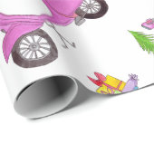 Handgezeichnetes Retro-Roller-Wrapping Paper Geschenkpapier (Rolleneckpunkt)