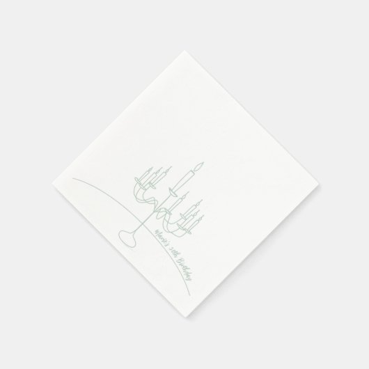 Handgezeichnetes Rokoko Soft Renaissance Coquette  Serviette (Ecke)