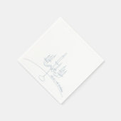 Handgezeichnetes Rokoko Soft Renaissance Coquette Serviette (Ecke)