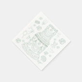 Handgezeichnetes Rokoko Soft Renaissance Coquette Serviette (Ecke)