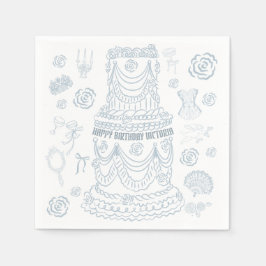 Handgezeichnetes Rokoko Soft Renaissance Coquette Serviette