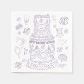 Handgezeichnetes Rokoko Soft Renaissance Coquette Serviette (Vorderseite)