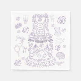 Handgezeichnetes Rokoko Soft Renaissance Coquette Serviette