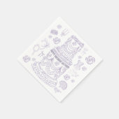 Handgezeichnetes Rokoko Soft Renaissance Coquette Serviette (Ecke)