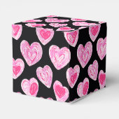 Handgezeichnetes Romantisches rosa Herzchen Valent Geschenkschachtel (Rückseite)