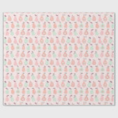 Handgezeichnetes rosa Birnmuster Geschenkpapier (Flach)