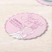 Handgezeichnetes rosa Bow Hochzeitskraut-Brautpart Untersetzer (angewinkelt)