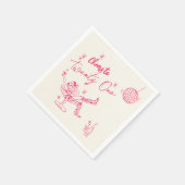 Handgezeichnetes rosa Küstenstreifen Mädchen 21. G Serviette (Ecke)