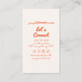 Handgezeichnetes Rosa Orange Whimsy Boho Unique Visitenkarte (Rückseite)