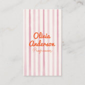 Handgezeichnetes Rosa Orange Whimsy Boho Unique Visitenkarte (Vorderseite)