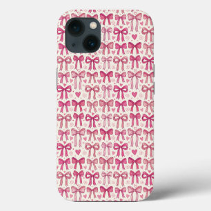 Handgezeichnetes Rosa-Schleifen-Herzen-Coquette-Mu Case-Mate iPhone Hülle
