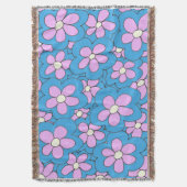 Handgezeichnetes Rosa und blaue Blume Decke (Vorderseite Vertikal)