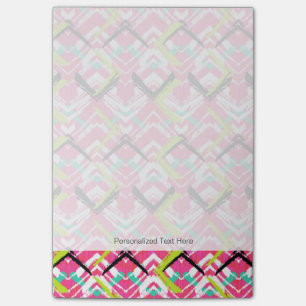 Handgezeichnetes Rosa Zickzack-Muster Post-it Klebezettel
