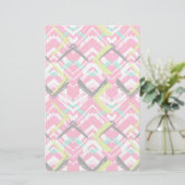 Handgezeichnetes Rosa Zig-Zag-Muster Briefpapier (Stehend Vorderseite)
