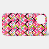 Handgezeichnetes Rosa Zig Zag Muster Case-Mate iPhone Hülle (Rückseite (Horizontal))