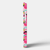 Handgezeichnetes Rosa Zig Zag Muster Case-Mate iPhone Hülle (Rückseite / Links)