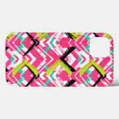 Handgezeichnetes Rosa Zig Zag Muster Case-Mate iPhone Hülle (Rückseite (Horizontal))