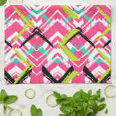 Handgezeichnetes rosa Zig-Zag-Muster Handtuch (Gefaltet)