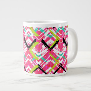 Handgezeichnetes rosa Zig-Zag-Muster Jumbo-Tasse