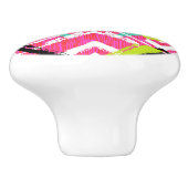 Handgezeichnetes rosa Zig-Zag-Muster Keramikknauf (Seitenansicht)