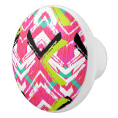 Handgezeichnetes rosa Zig-Zag-Muster Keramikknauf (Rechts)