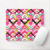 Handgezeichnetes rosa Zig-Zag-Muster Mousepad (Mit Mouse)