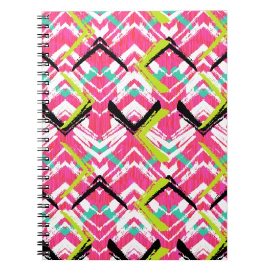 Handgezeichnetes rosa Zig-Zag-Muster Notizblock (Vorderseite)