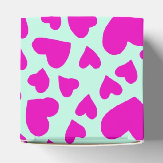 Handgezeichnetes rosafarbenes Herzvalentingeschenk Geschenkschachtel (Oben)