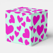 Handgezeichnetes rosafarbenes Herzvalentingeschenk Geschenkschachtel (Rückseite)