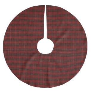 Handgezeichnetes rotes Karomuster Polyester Weihnachtsbaumdecke