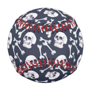 Handgezeichnetes Schädelmuster Baseball