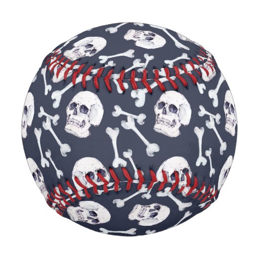 Handgezeichnetes Schädelmuster Baseball (Vorderseite)
