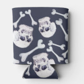 Handgezeichnetes Schädelmuster Dosenkühler (Rückseite)