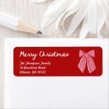 Handgezeichnetes Schleifen-Trendy-Rot-Weihnachten-