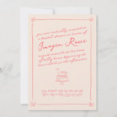 Handgezeichnetes SchmetterlingTheme-Brautparty Einladung (Rückseite)