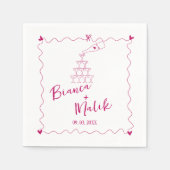 Handgezeichnetes Schwarzes Illustrations-Nickerche Serviette (Vorderseite)