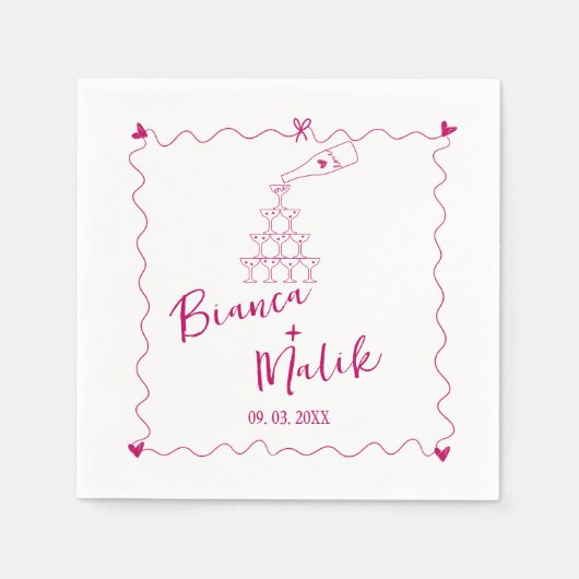 Handgezeichnetes Schwarzes Illustrations-Nickerche Serviette (Vorderseite)