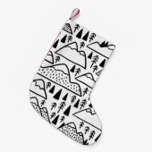 Handgezeichnetes Set mit Bergsammlung Kleiner Weihnachtsstrumpf (Vorderansicht (hängend))