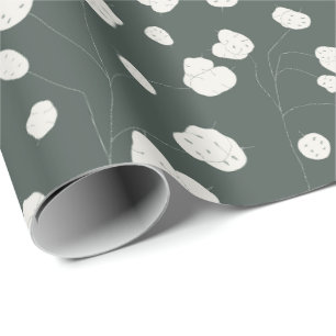 Handgezeichnetes Silber-Dollar-Lunaria-Muster Cust Geschenkpapier