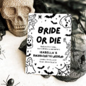 Handgezeichnetes Skelett Halloween Bachelorette Wo Einladung